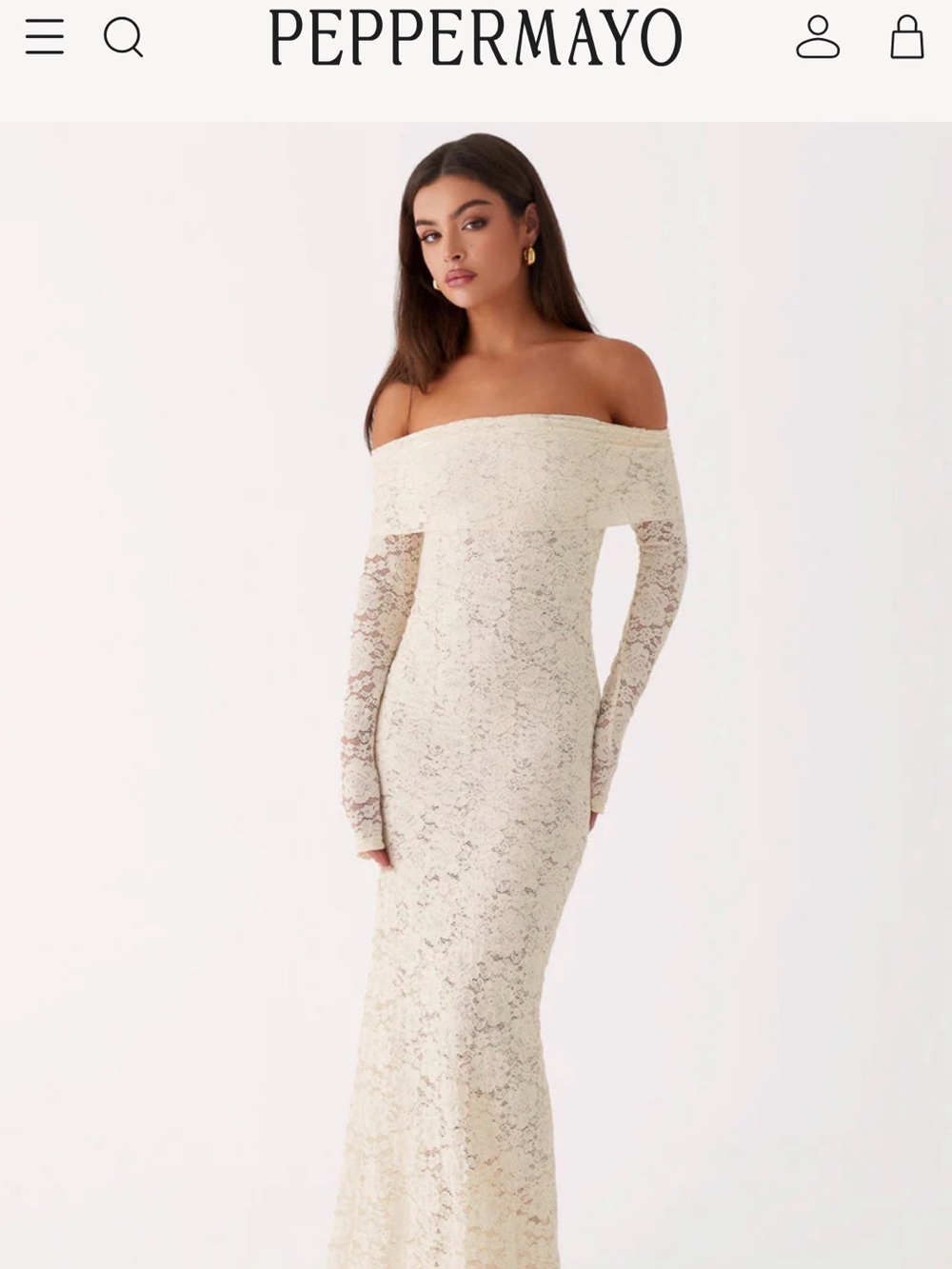 Peppermayo Yours Always Lace Maxi Dress - Ivory
